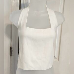 White Halter Neck Top